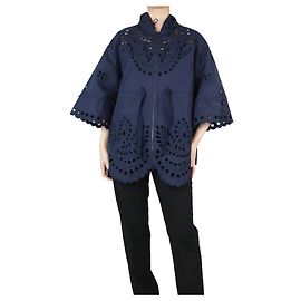 Red Valentino Veste brodée à capuche bleu foncé - taille UK 12 Bleu