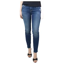 Frame Denim-Blue mid-rise straight-leg jeans - size UK 8-Blue
