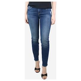 Frame Denim-Blue mid-rise straight-leg jeans - size UK 8-Blue