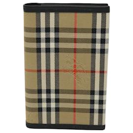 Burberry-BURBERRY Nova Check Mini Agenda con copertina Canvas Beige Auth 67554-Beige