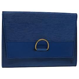 Louis Vuitton-LOUIS VUITTON Epi Jena Clutch Blau M52715 LV Auth 67011-Blau