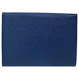 Louis Vuitton-LOUIS VUITTON Epi Jena Clutch Bag Blue M52715 LV Auth 67011-Blue