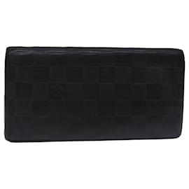 Louis Vuitton-LOUIS VUITTON Cartera Damier Anfini Portefeuille Brazza Negro N63010 autenticación 67509-Negro