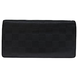 Louis Vuitton-LOUIS VUITTON Damier Anfini Portefeuille Brazza Wallet Black N63010 auth 67509-Black
