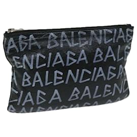 Balenciaga-BALENCIAGA Pochette Cuir Noir 535532 Auth bs12428-Noir