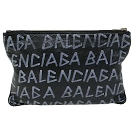 Balenciaga-BALENCIAGA Pochette Cuir Noir 535532 Auth bs12428-Noir
