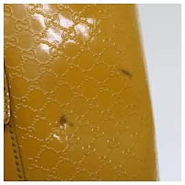 Gucci-Bolsa de mão em lona GUCCI Micro GG Couro envernizado Amarelo 336776 auth 67196-Amarelo