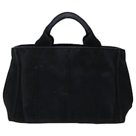 Prada-PRADA Canapa PM Hand Bag Canvas Black Auth ep3535-Black