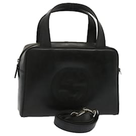 Gucci-Bolsa de mão GUCCI Couro envernizado 2maneira Black Auth 67289-Preto