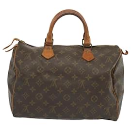 Louis Vuitton-Louis Vuitton Monogram Speedy 30 Bolsa de mão M41526 LV Auth yk10832-Monograma