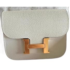 Hermès-Constance Slim Wallet Belt Bag-Cream