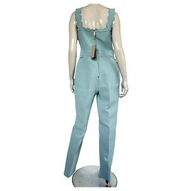 Elie Saab Blue Silk and Polyester Jumpsuit Blue