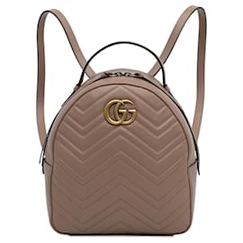 Gucci-Taupe Gucci Small GG Marmont Matelasse Backpack-Other