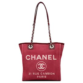 Chanel-Bolsa Chanel Mini Deauville Vermelha-Vermelho