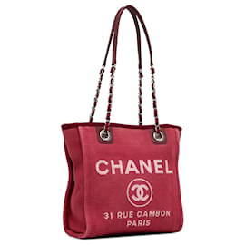 Chanel-Bolsa Chanel Mini Deauville Vermelha-Vermelho