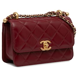 Chanel-Rote Chanel Mini-Umhängetasche mit perfekter Passform-Rot