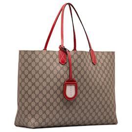 Gucci-Grand sac cabas réversible marron Gucci GG Supreme-Marron
