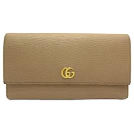 Gucci-Brown Gucci GG Marmont Continental Leather Long Wallet-Brown