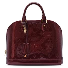 Louis Vuitton-Red Louis Vuitton Monogram Vernis Alma PM Handbag-Red