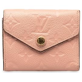 Louis Vuitton-Portafoglio piccolo Louis Vuitton Monogram Empreinte Zoe rosa-Rosa