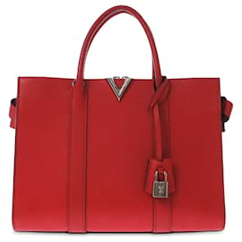 Louis Vuitton-Bolso satchel MM muy tote Louis Vuitton Monogram Cuir Plume rojo-Roja