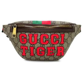 Gucci-Brown Gucci GG Supreme Web upperr Belt Bag-Brown