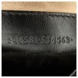 Gucci-Schwarze Gucci Mini GG Marmont Umhängetasche mit Dreifach-Reißverschluss -Schwarz