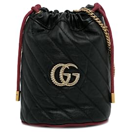 Gucci-Black Gucci Mini Torchon GG Marmont 2.0 Bucket bag-Black
