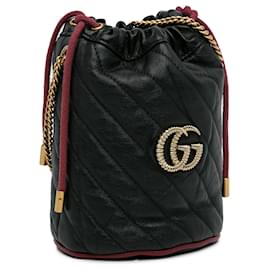 Gucci-Black Gucci Mini Torchon GG Marmont 2.0 Bucket bag-Black