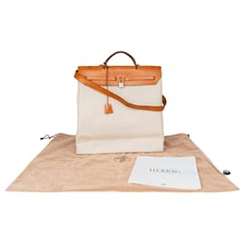 Hermès-Hermes Classic Toile Herbag 40 Set completo-Marrone