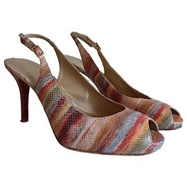Stuart Weitzman Leather Heeled Sandals Multicolour Snake Print Multiple colors