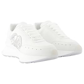 Alexander Mcqueen-Tênis Sprint Runner - Alexander Mcqueen - Couro - Branco/prata-Branco