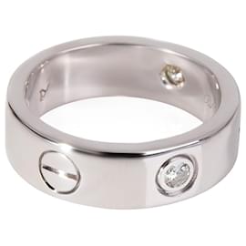 Cartier-Anillo de diamantes Cartier Love en 18K oro blanco 0.22 por cierto-Plata,Metálico