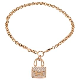 Bracciale Hermès Collezione Amulettes Constance Diamond in 18k Rose Gold 0.44 ctw Metallico