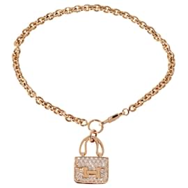 Hermès-Bracciale Hermès Collezione Amulettes Constance Diamond in 18k Rose Gold 0.44 ctw-Metallico