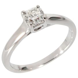 Tiffany & Co-TIFFANY & CO. Anel de noivado Lucida Diamond em Platina E VS2 0.52 ctw-Prata,Metálico