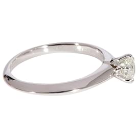 Tiffany & Co-TIFFANY & CO. Diamond Solitaire Ring in 950 Platinum I VVS1 0.31 ctw-Silvery,Metallic