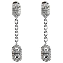 Bulgari-Pendientes colgantes de diamantes BVLGARI Parentesi en 18K oro blanco 1.15 por cierto-Plata,Metálico