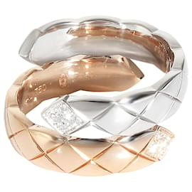 Chanel-Anel de diamante Chanel Coco Crush em 18K 2 tom de ouro 0.1 ctw-Dourado,Metálico
