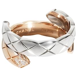 Chanel-Chanel Coco Crush Diamond Ring in 18K 2 Tone Gold 0.1 ctw-Golden,Metallic
