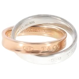 Tiffany & Co-TIFFANY & CO. Interlocking Circles Ring in Sterling Silver & Rubedo-Silvery,Metallic
