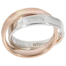 Tiffany & Co-TIFFANY & CO. Ring mit ineinandergreifenden Kreisen aus Sterlingsilber und Rubedo-Silber,Metallisch
