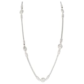 Autre Marque-John Hardy 5 Station Diamond Necklace in Sterling Silver 1.20 ctw-Silvery,Metallic