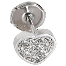 18k White Gold Chopard My Happy Hearts Diamond Single Stud Earring, 0.12ctw Silvery Metallic