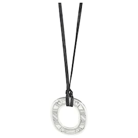 Hermès-Hermès Isthme Touareg Pendant On Nylon Cord in Sterling Silver-Silvery,Metallic