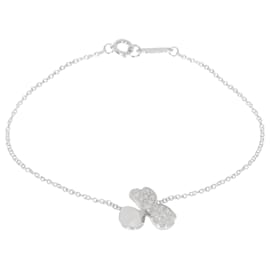 Tiffany & Co-TIFFANY & CO. Bracciale Paper Flowers in platino con diamanti 0.17 ctw-Argento,Metallico