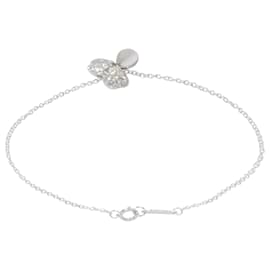 Tiffany & Co-TIFFANY Y COMPAÑIA. Brazalete de flores de papel con diamantes en platino 0.17 por cierto-Plata,Metálico