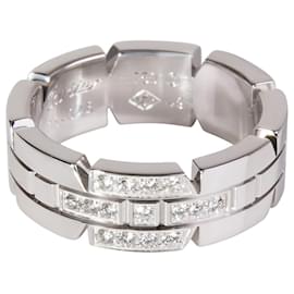 Cartier-Cartier Tank Francaise anel de diamante em 18K ouro branco 0.11 ctw-Prata,Metálico