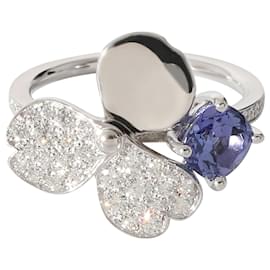 Tiffany & Co-TIFFANY & CO. Paper Flowers Tanzanite Fashion Ring in  Platinum 0.3 ctw-Silvery,Metallic