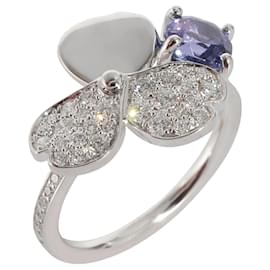Tiffany & Co-TIFFANY & CO. Paper Flowers Tanzanite Fashion Ring in  Platinum 0.3 ctw-Silvery,Metallic